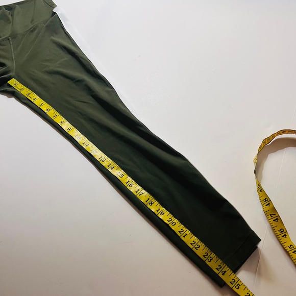 Zyia Active Side Striped High Rise Leggings Size 2 Green Cream - Picture 9 of 10